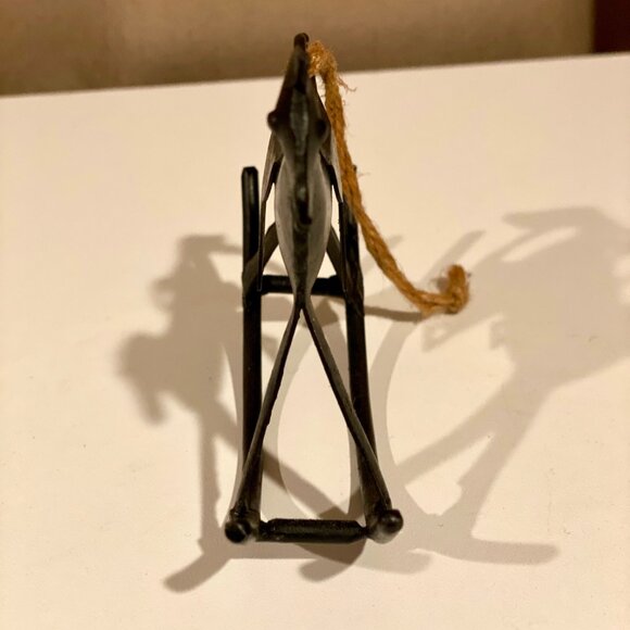 Vintage Metal Rocking Horse Ornament - Rustic Decor (3.5" Height x 5" Length)β - Picture 4 of 5